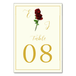 Numeração De Mesa Ivory Dourada Rosa Wedding