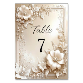 Numeração De Mesa Ivory Flowers Table Number