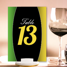 Numeração De Mesa Jamaica Colors Green Dourado Caribe Restaurant