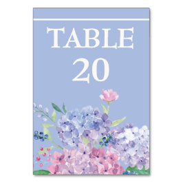 Numeração De Mesa Jantar Recepção de casamento Azul Suave, Hydrangea