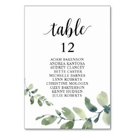 Numeração De Mesa Janto Casado, Eucalyptus Guests Sentado Chart T