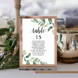 Numeração De Mesa Janto Casado, Eucalyptus Guests Sentado Chart T<br><div class="desc">Cartão de Mesa de Assento Convidado do Janto Casamento,  temas do Eucalipto Verde Moderno. Personalize o texto e/ou remova e preencha com o tema da festa de casamento.</div>