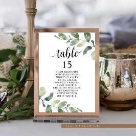 Numeração De Mesa Janto Casado, Eucalyptus Guests Sentado Chart T