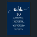Numeração De Mesa Janto Casado, Marinho Azul Guest Sentado Gráfico<br><div class="desc">Cartão de Mesa de Assento de Convidado do Janto Casamento,  Script Russo Moderno,  tema azul marinho. Personalize o texto e/ou remova e preencha com o tema da festa de casamento.</div>