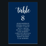 Numeração De Mesa Janto Casado, Marinho Azul Guest Sentado Guia Gráf<br><div class="desc">Cartão de Mesa de Assento de Janto de Casamento,  Script Russo Moderno,  Temed Azul Marinho. Personalize o texto e/ou remova e preencha com o tema da festa de casamento.</div>