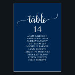 Numeração De Mesa Janto Casado, Marinho Azul Guest Sentado Guia Gráf<br><div class="desc">Cartão de Mesa de Assento de Convidado do Janto Casamento,  Marinho de Script Russo Moderno Blue temed. Personalize o texto e/ou remova e preencha com o tema da festa de casamento.</div>