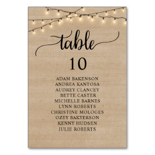 Numeração De Mesa Janto Casado, Marrom Wood Guest Sating Chart