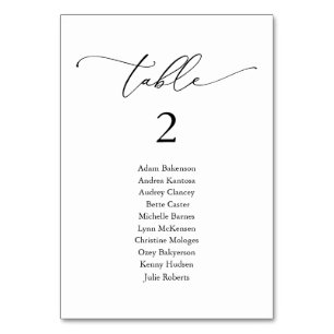 Numeração De Mesa Janto Casado, Mesa N do Gráfico de Convidados Mode