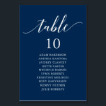 Numeração De Mesa Janto Casado, Mesa N do Gráfico de Convidados Mode<br><div class="desc">Cartão de Mesa de Assento de Convidado do Janto Casamento,  romântico de Clássica Moderna,  tema azul do marinho Personalize o texto e/ou remova e preencha com o tema de festa de casamento.</div>