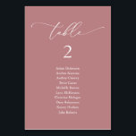 Numeração De Mesa Janto Casado, Quadro de Assentos de Convidado Mode<br><div class="desc">Cartão de Mesa de Assento de Janto de Casamento,  rosa romântico romântico de Moderno Clássico. Personalize o texto e/ou remova e preencha com o tema de cor da festa de casamento.</div>