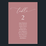 Numeração De Mesa Janto Casado, Quadro de Assentos de Convidado Mode<br><div class="desc">Cartão de Mesa de Assento de Janto de Casamento,  rosa romântico romântico de Moderno Clássico. Personalize o texto e/ou remova e preencha com o tema de cor da festa de casamento.</div>