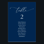 Numeração De Mesa Janto Casado, Quadro de Assentos de Convidado Mode<br><div class="desc">Cartão de Mesa de Assento de Convidado do Janto de Casamento,  Azul de Marinho romântico Moderno Clássico. Personalize o texto e/ou remova e preencha com o tema de cor da festa de casamento.</div>