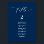 Numeração De Mesa Janto Casado, Quadro de Assentos de Convidado Mode<br><div class="desc">Cartão de Mesa de Assento de Convidado do Janto de Casamento,  Azul de Marinho romântico Moderno Clássico. Personalize o texto e/ou remova e preencha com o tema de cor da festa de casamento.</div>