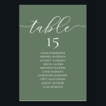 Numeração De Mesa Janto Casado, Romance Guest Seating Chart,<br><div class="desc">Cartão de Mesa de Assento de Convidado do Janto de Casamento,  O Moderno Romance Sage Green Greenery temeu. Personalize o texto e/ou remova e preencha com o tema da festa de casamento.</div>