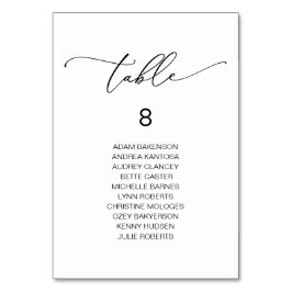Numeração De Mesa Janto Casamento Elegante, Organograma de Assentos 