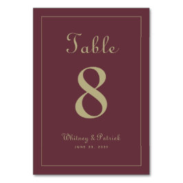 Numeração De Mesa Janto de Recepção de casamento Dourada Elegante