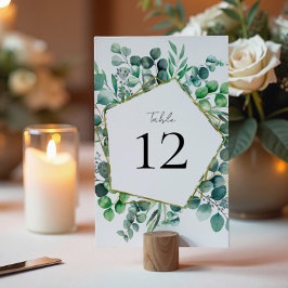 Numeração De Mesa Jardim Botânico de Eucalipto Casamento Verde