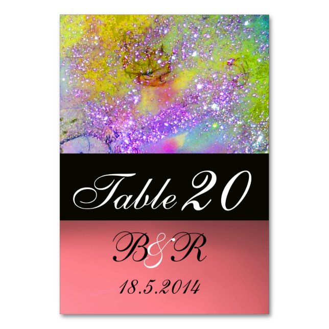 Numeração De Mesa JARDIM DAS SOMBRAS PERDIDAS Rosa Violeta Azul Amar (Verso)