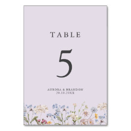 Numeração De Mesa Jardim de Casamento de Prado de Flores Silvestres 