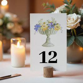 Numeração De Mesa Jardim Romântico Toscano com Urna Floral para Casa