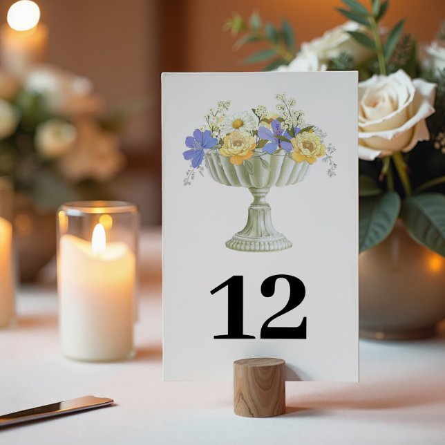 Numeração De Mesa Jardim Romântico Toscano com Urna Floral para Casa (Criador carregado)