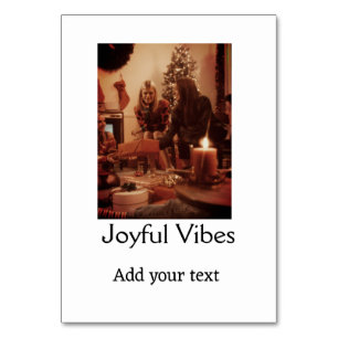 Numeração De Mesa Joyful Vibes adiciona a família de fotos de Natal 