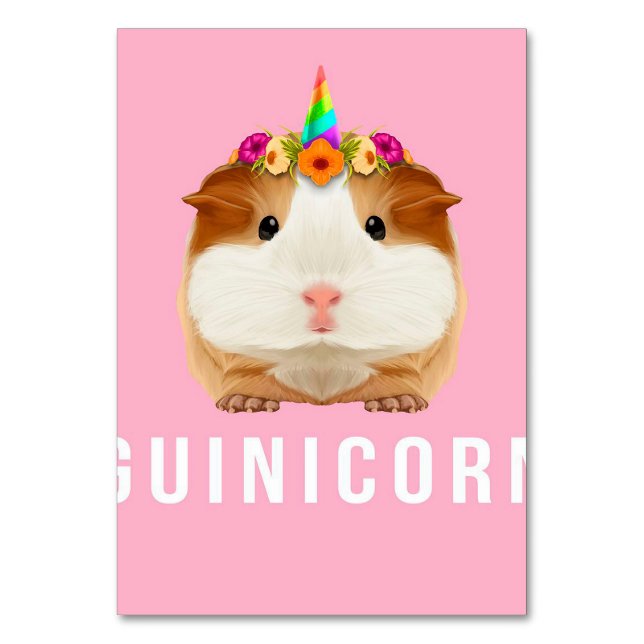 Numeração De Mesa Kawaii Guiné Pig Unicorn Funny Pet Ownership Gifs (Frente)