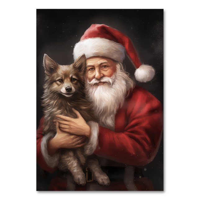 Numeração De Mesa Kelpie australiano com Natal (Frente)