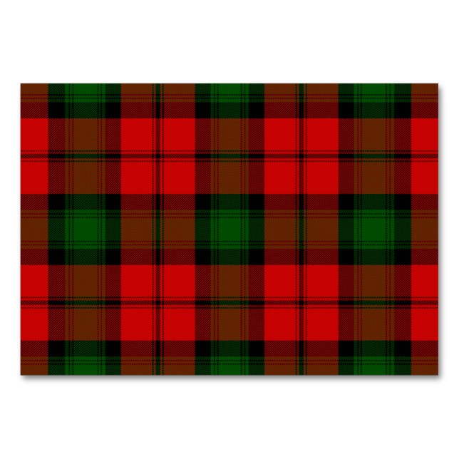 Numeração De Mesa Kerr tartan green xadrez vermelha (Frente)