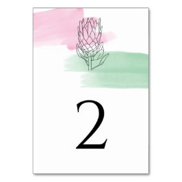 Numeração De Mesa King Protea Watercolor Wedding