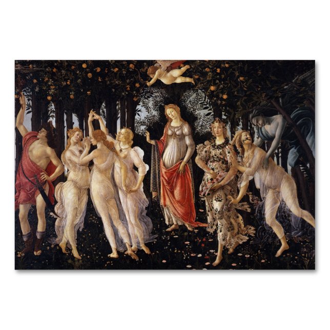 Numeração De Mesa La Primavera (Primavera) por Sandro Botticelli (Frente)