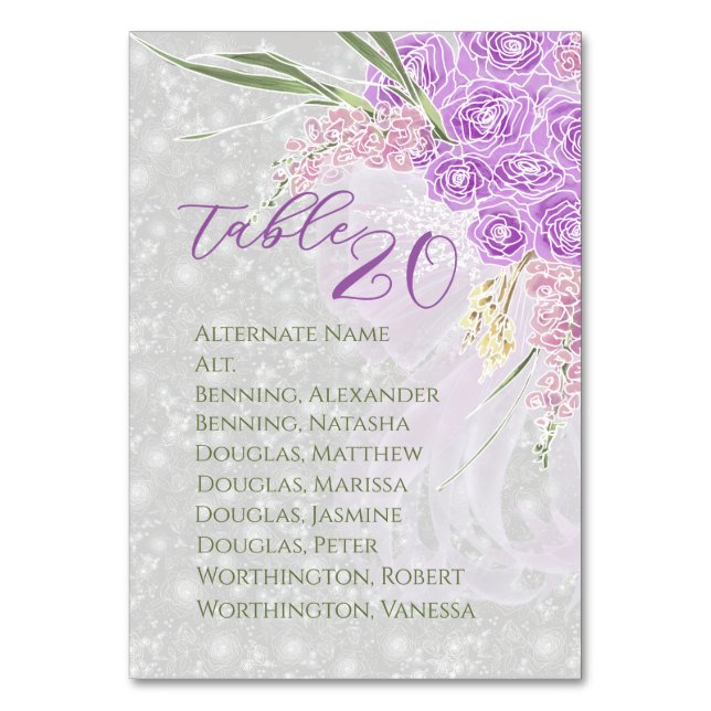 Numeração De Mesa La Puerto Madero Sheer bow and Bouquet  (Frente)