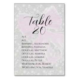 Numeração De Mesa Laço Rosa Coquette Transparente -