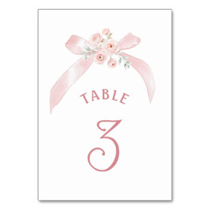 Numeração De Mesa Laço Rosa Floral