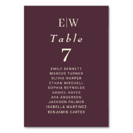 Numeração De Mesa Lacquer de Cereja Simples Elegante, Casamento Mono