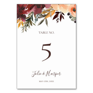 Numeração De Mesa Laranja Borboleta Número do quadro