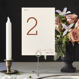 Numeração De Mesa Laranja Mínimo Simples Queimada | Cream Wedding