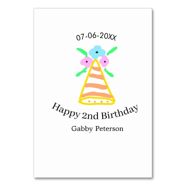 Numeração De Mesa Laranja que segundo aniversário crianças retro bri (Frente)