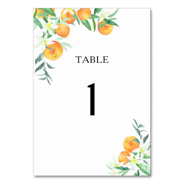 Numeração De Mesa Laranjas cítricas - número da mesa de casamento (Frente)