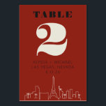 Numeração De Mesa Las vegas Casino Skyline Wedding<br><div class="desc">Um cartão da mesa de casamento do casino Skyline de Las Vegas divertido e moderno que irá adicionar um toque personalizado ao seu evento em Las Vegas! Este número da tabela de casamento apresenta uma renderização moderna do horizonte de Las Vegas, e uma fonte e texto totalmente personalizáveis sobre fundo...</div>