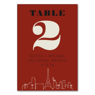 Numeração De Mesa Las vegas Casino Skyline Wedding