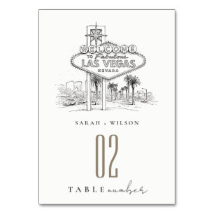 Numeração De Mesa Las Vegas Nevada Esboço Paisagem Casamento