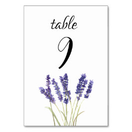 Numeração De Mesa Lavanda Aquarela Floral Purple Flowers Casamento