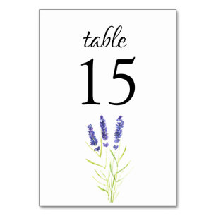 Numeração De Mesa Lavanda Aquarela Floral Purple Flowers Casamento