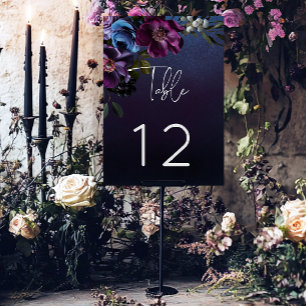 Numeração De Mesa Lavanda Azul Escuro Casamento Moderno Floral Moder