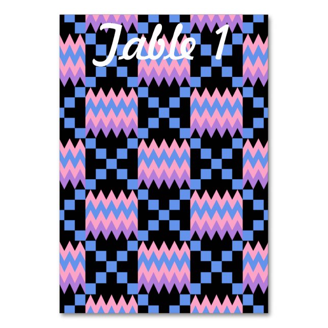 Numeração De Mesa Lavanda Azul Rosa Kente Mesa de Recepção de Casame (Frente)
