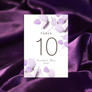 Numeração De Mesa Lavanda clássica Eucalyptus Glitter Mesa de casam
