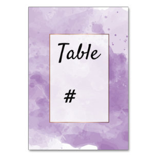 Numeração De Mesa Lavanda de Aquarela Número romântico da tabela