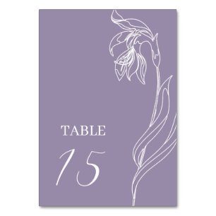 Numeração De Mesa Lavanda de arco de flor de Arte de Linha