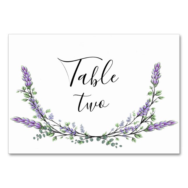 Numeração De Mesa Lavanda e Eucalipto (Frente)